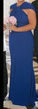 Talbot Runhof Beautiful Blue Satin Long Dress